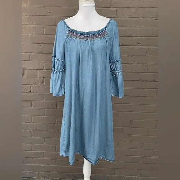white christmas dresses Houser Mini Dress | Denim | Womens main image 1